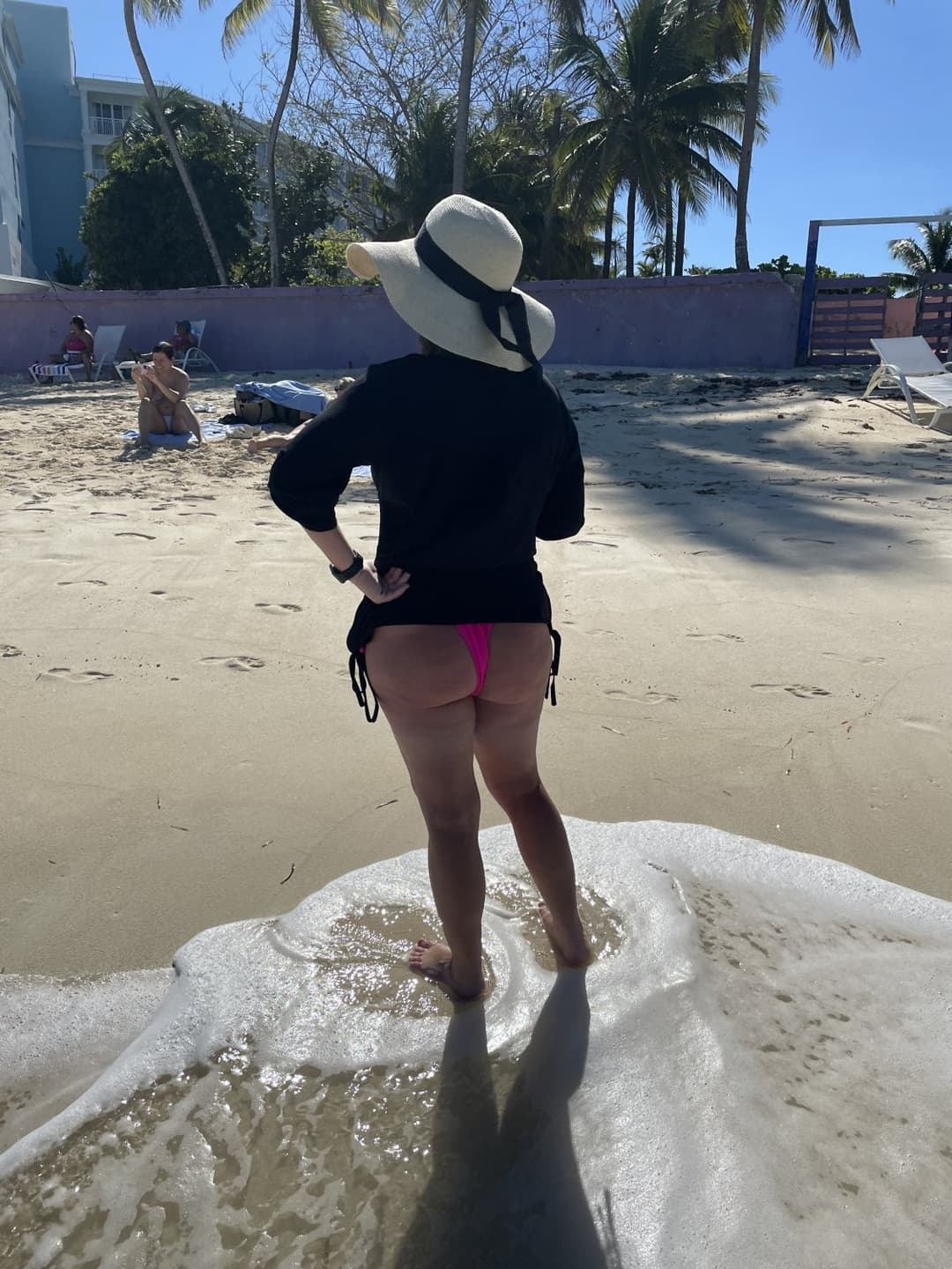 Wife in thong bikini ?