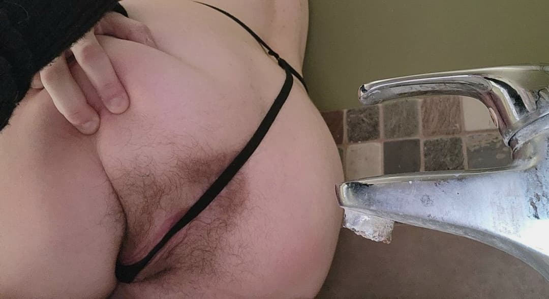 BIG CLIT GIRLY HAIRY ASSED FTM NEET WEARS PINK JOCKSTRAP