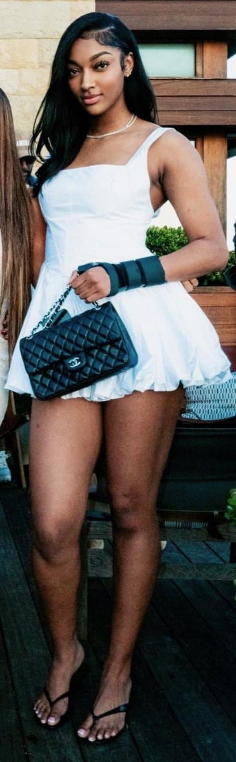 Angel Reese pretty long legs and feet