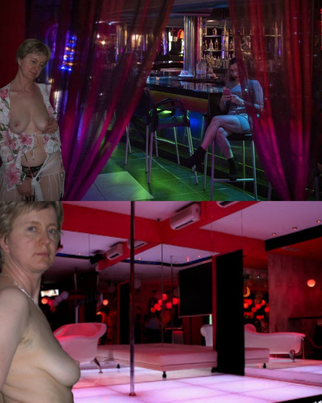 Monica at Bunnys, strip and massage parlour
