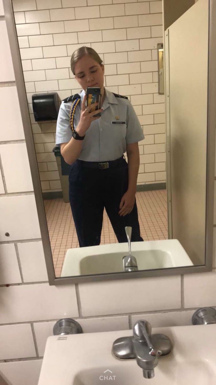 Click to view full size Air Force whore throating cock and getting slapped