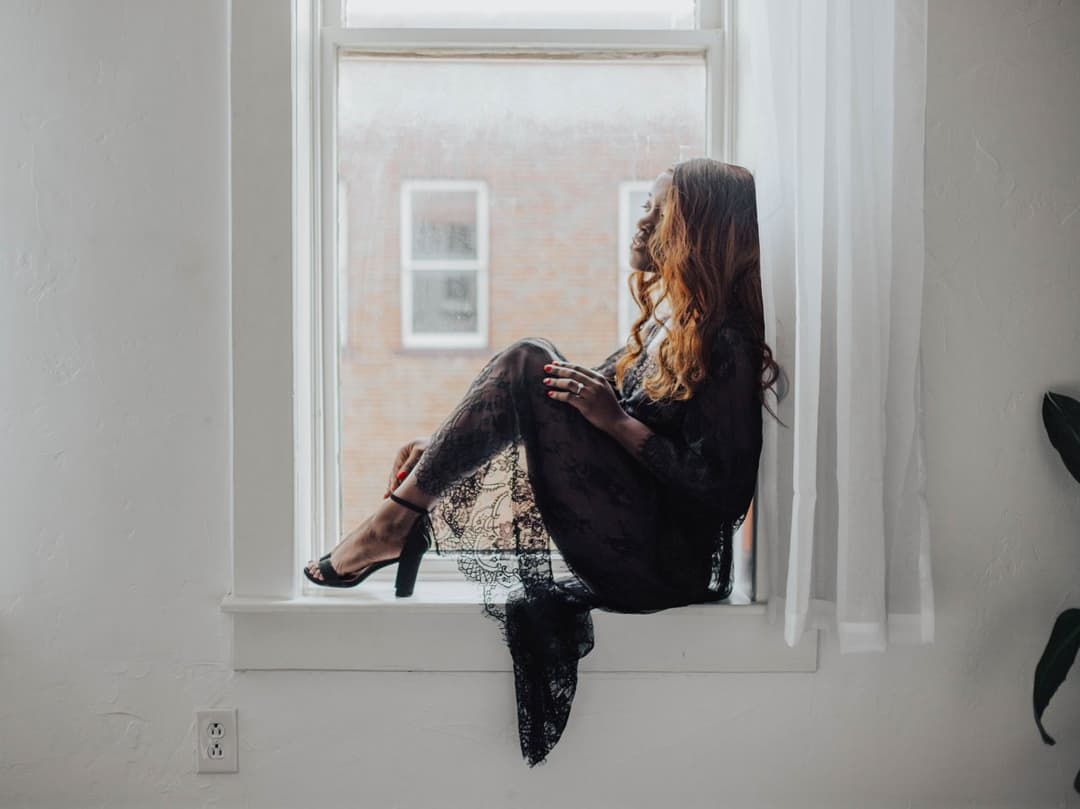 black wife boudoir photo shoot