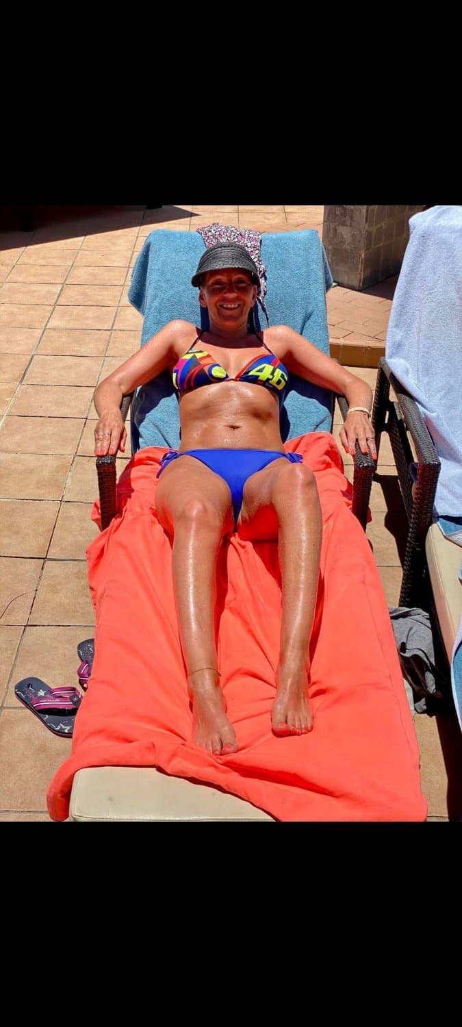 My mom love showing her feet