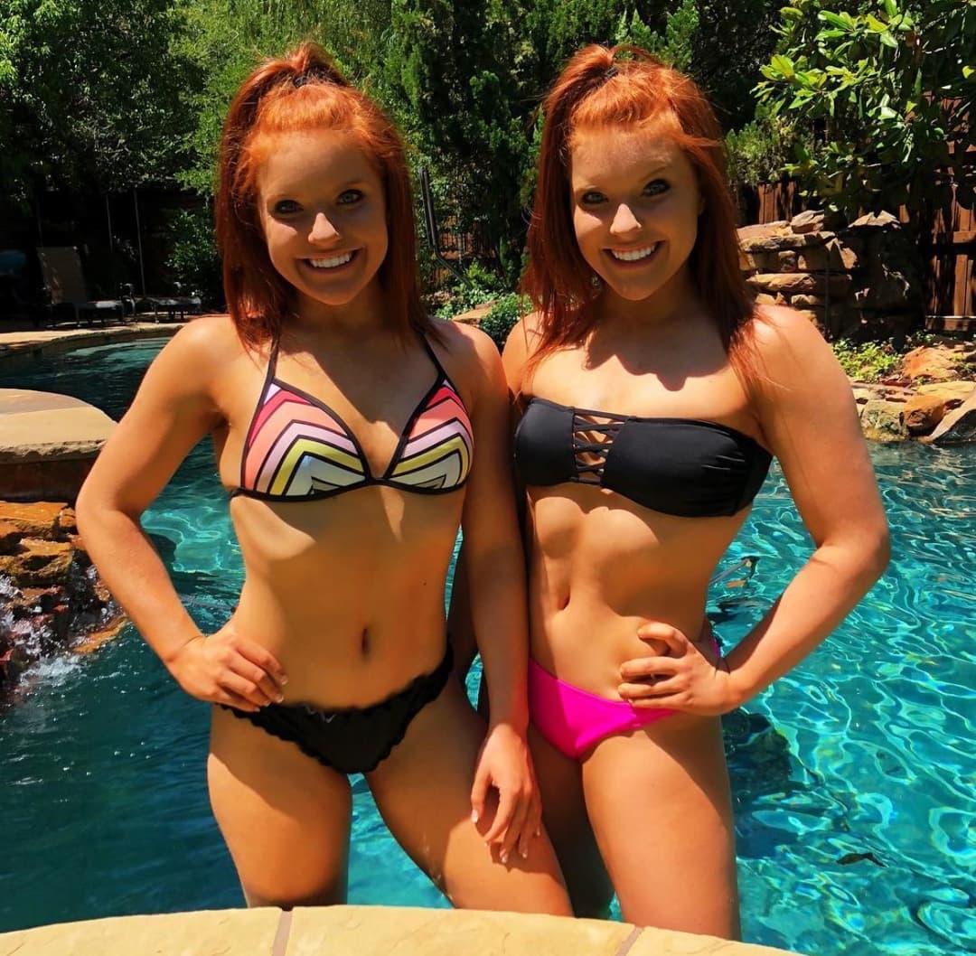 Hot College Bikini Twins (Redheads)(Athletic)