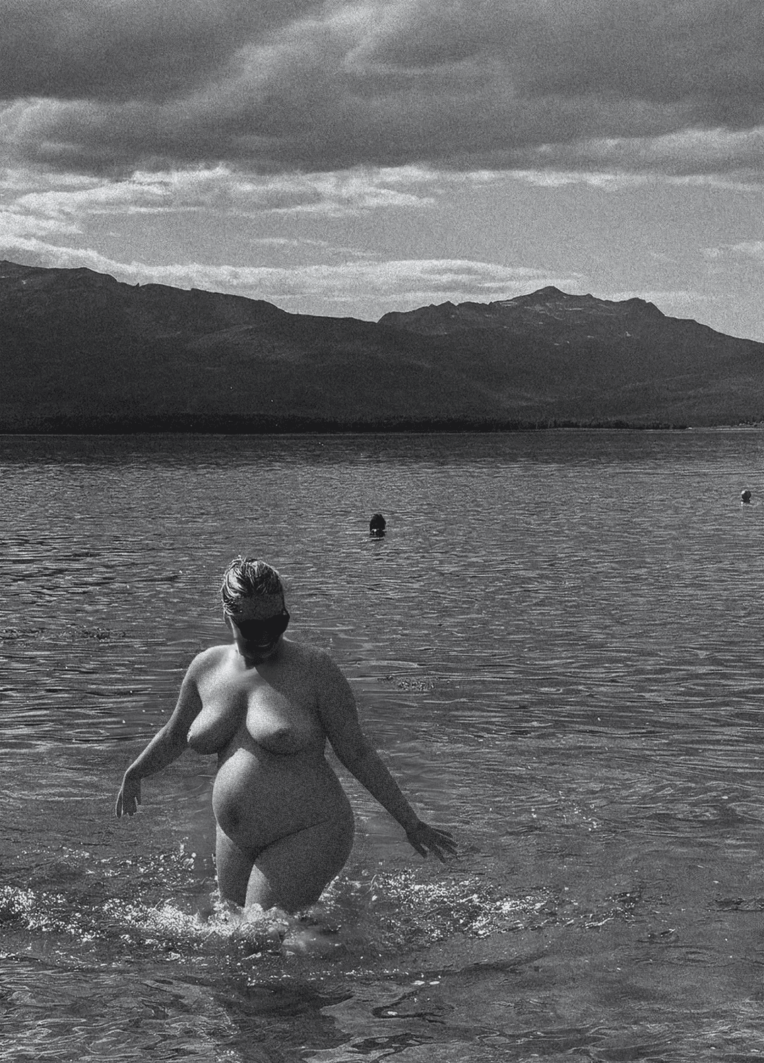 Pregnant girl bathing