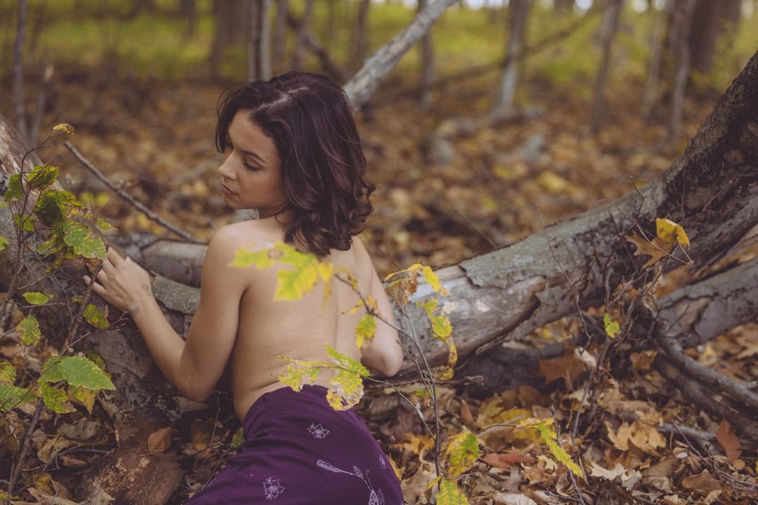 Sabrina Haze a.k.a. Chiyuki Haze from Michigan naked in the woods