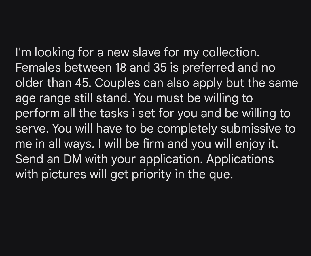 Dom daddy looking for a new slave. DM me if interested