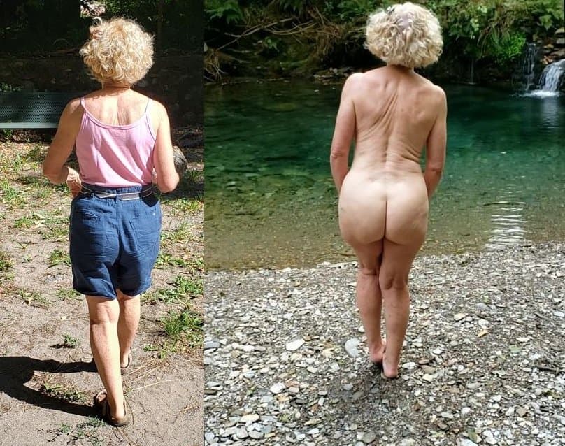 Nurse Solange dressed indoor undressed outdoor (1)