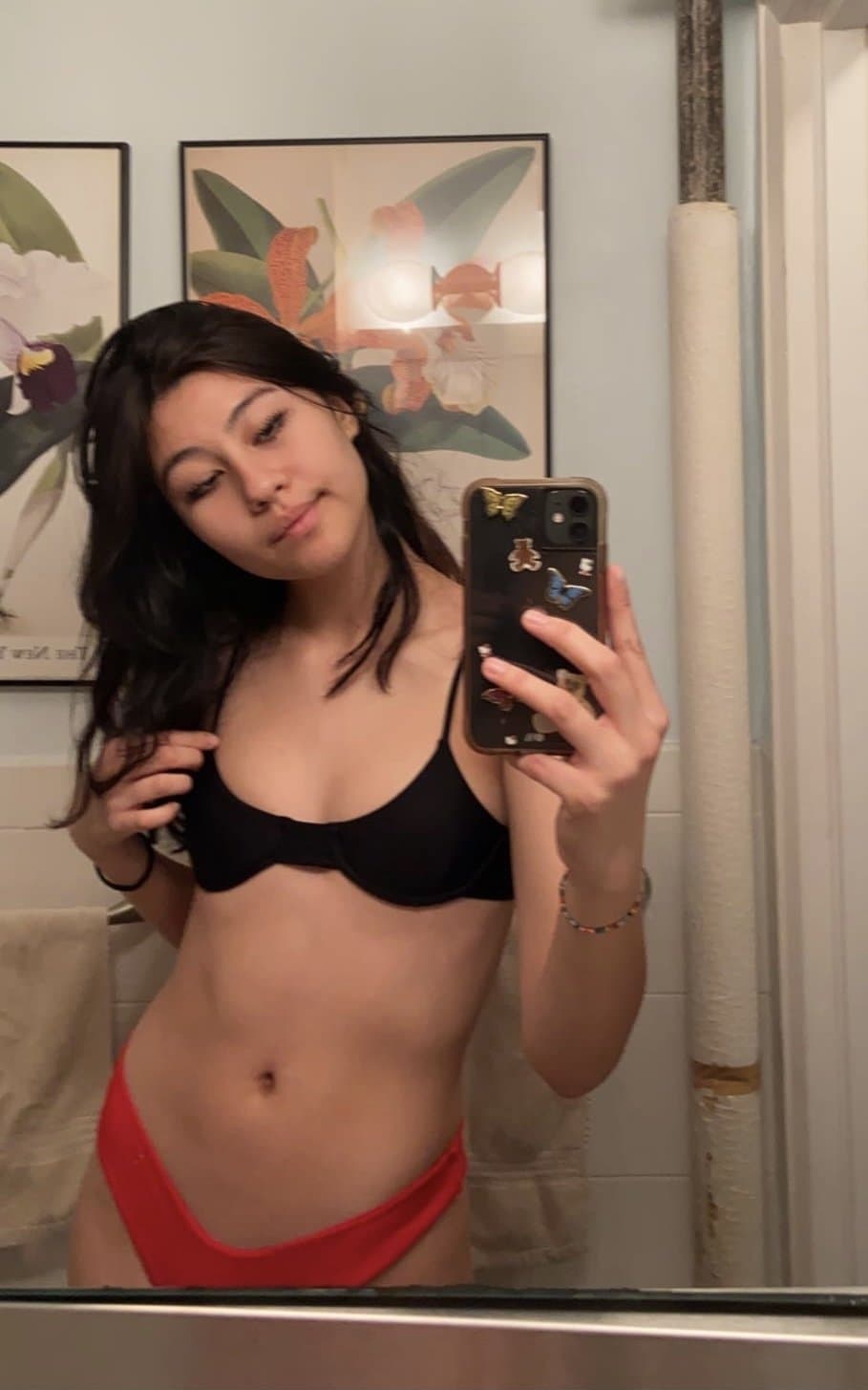 ASIAN Goth Girl in Calvin Klein Panties LEAKED! Nudes included! Fap to her submissive body!