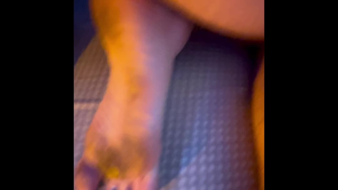 Wife’s dirty cummy soles play with my balls before I fuck her doggy style.