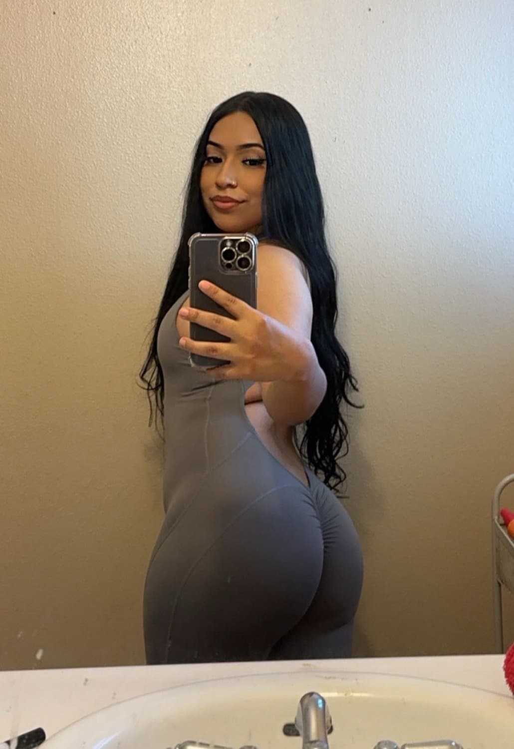 Black hair Latina fucked in thong