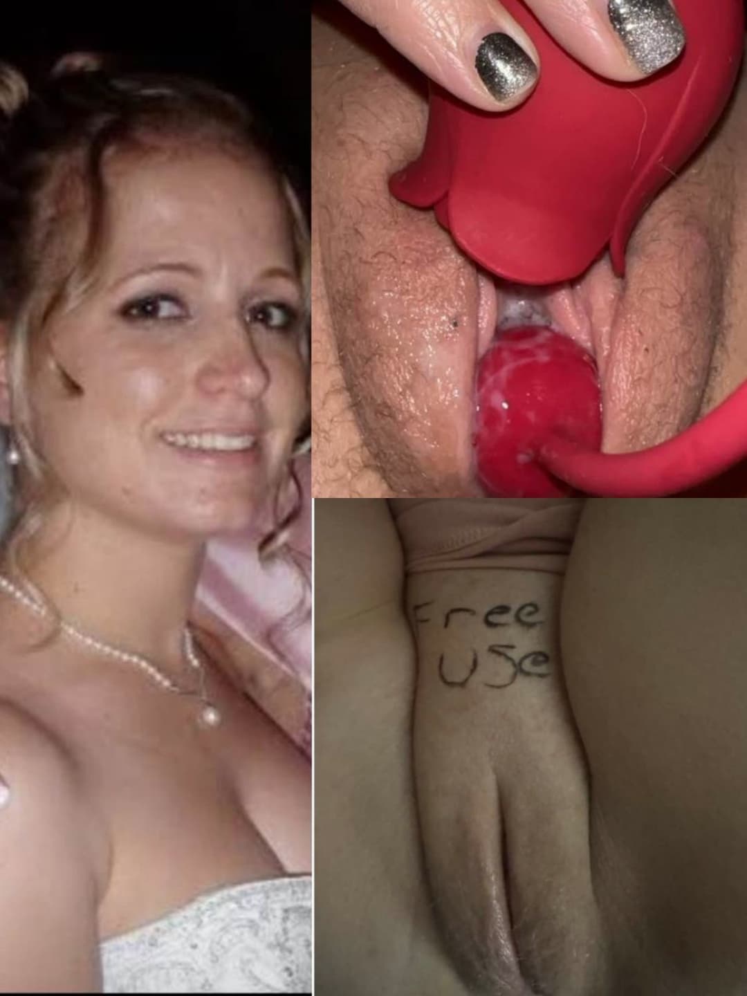 Wife uses toy on wet and creamy cunt