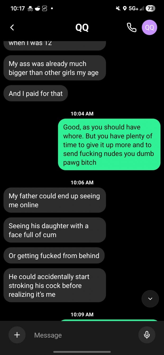 Marie Doummar wants her father to fuck her ass on camera and for all of you to degrade her a d watch