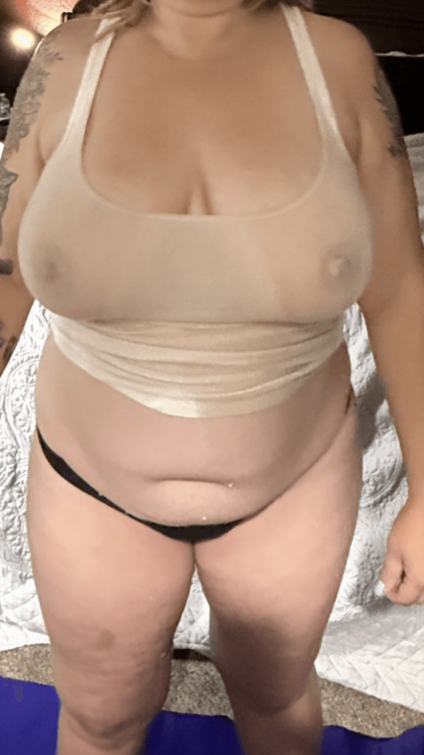 Piss loving MILF with huge tits and a puffy cunt. We need to see those legs spread wide ?