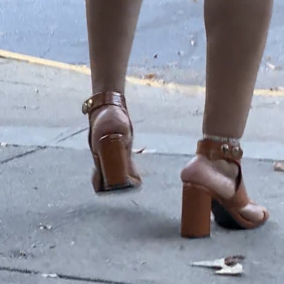 Mrs Tyra Soft Feet Wearing Open Toe Open Heels  ?? At Work