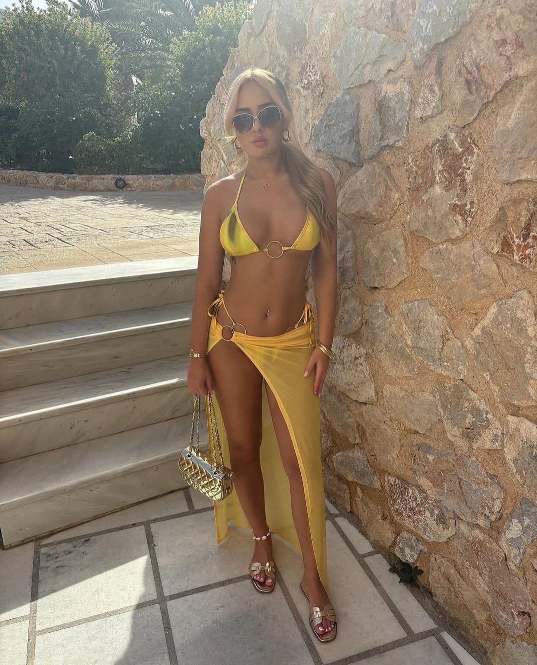 Click to view full size Kirsty a slutty chav on holiday showing off her fake titts uk chav slut