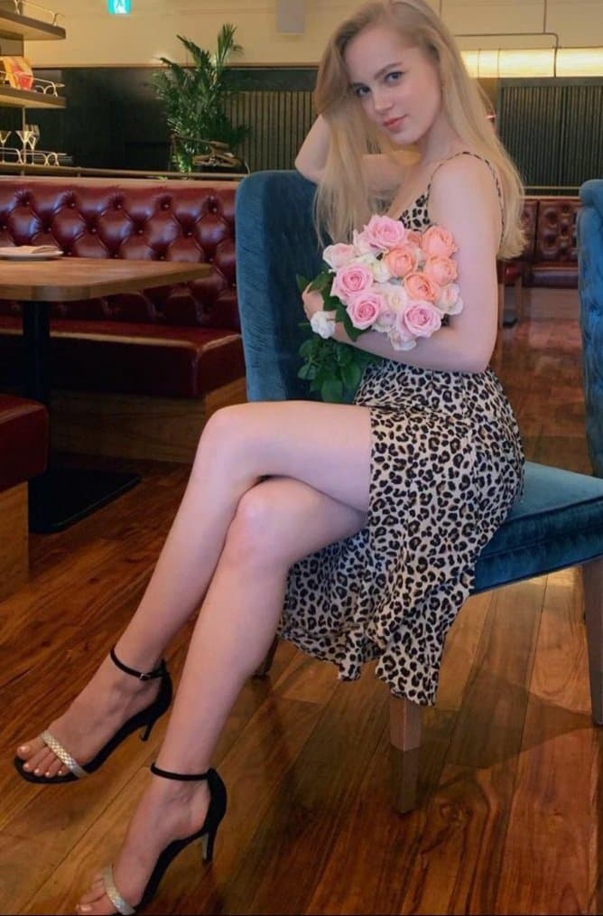 Hot Skinny Blonde with Perfect Feet and Legs
