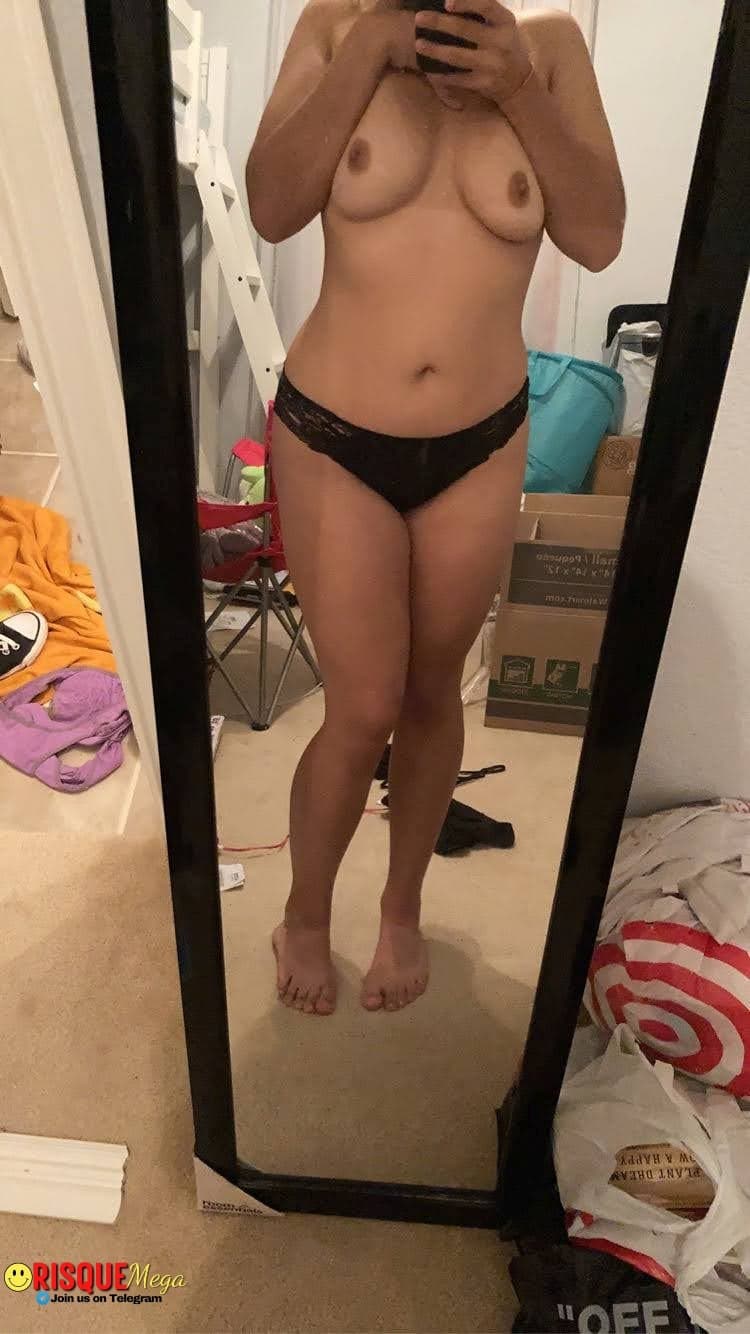 chubby dark skinned shows off body