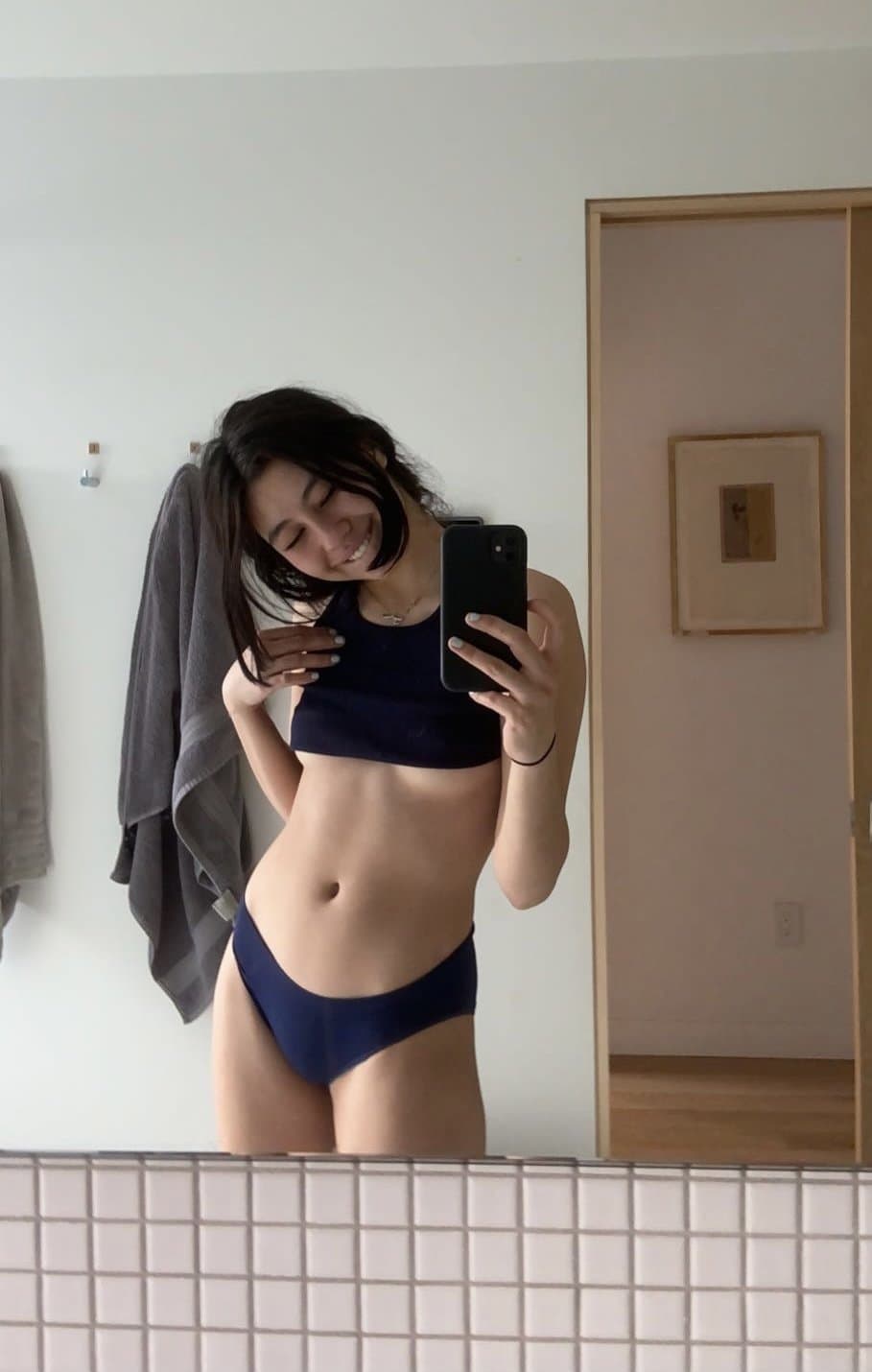 ASIAN Goth Girl in Calvin Klein Panties LEAKED! Nudes included! Fap to her submissive body!