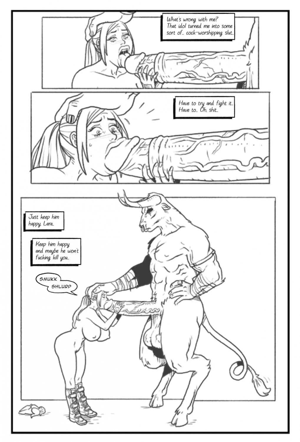 [comic] Lara Croft in the labyrinth of the minotaur (english - español)