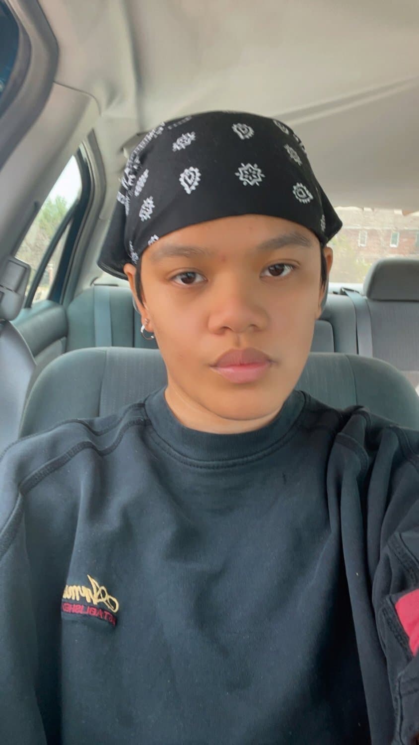 Short hair tomboy Asian dyke stud nice body