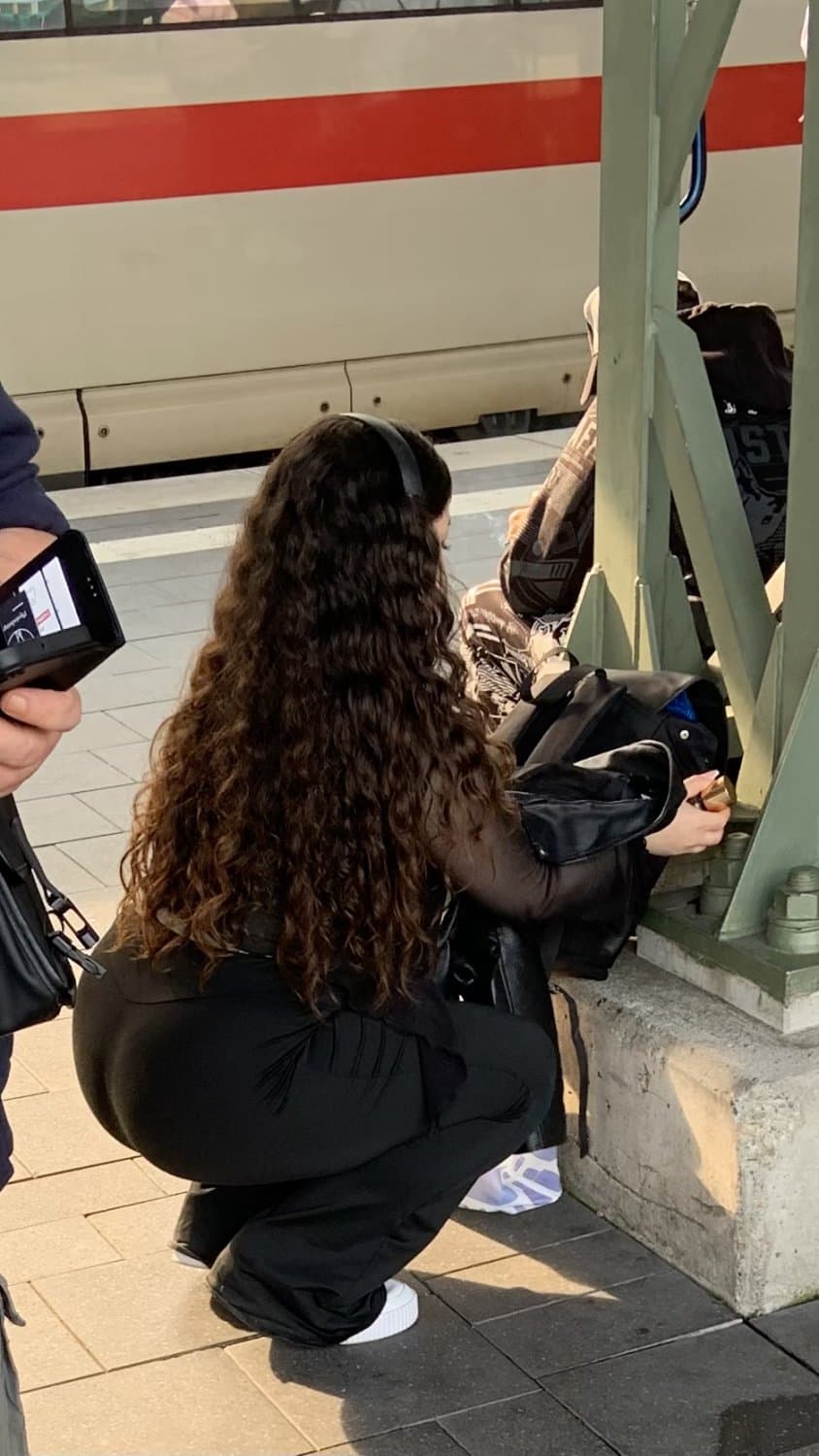 Small girl, fat ass, german slut at train Station, creepshot big ass