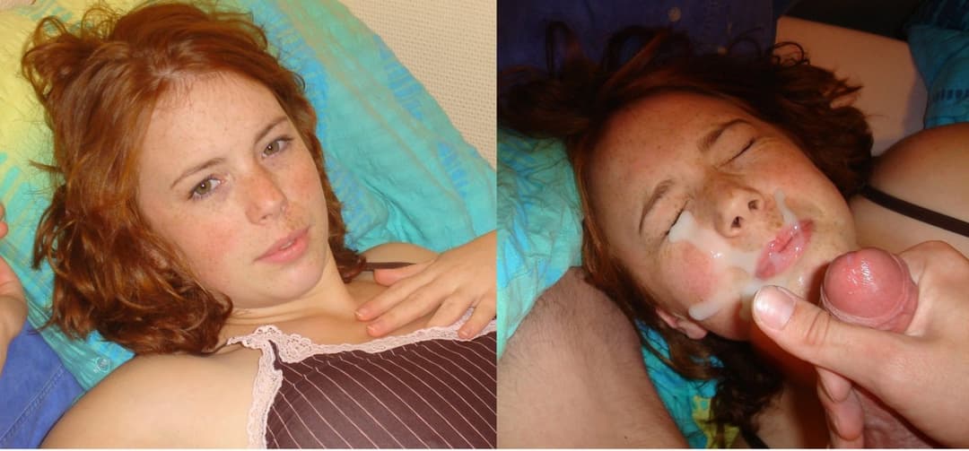 Redhead loves receiving messy facials  Who is she anyone got her name or links?