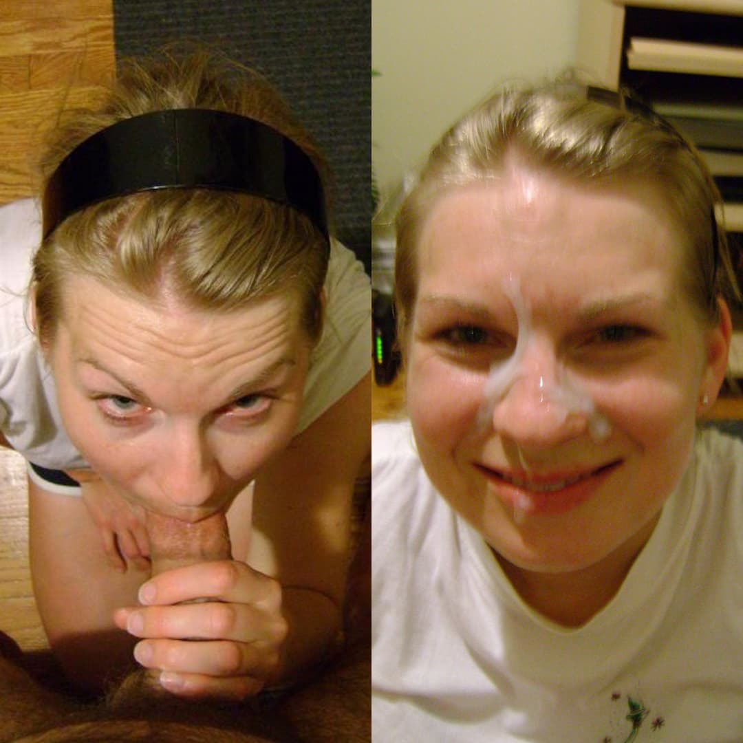 Cute strawberry blonde girlfriend loves big gooey cum facials