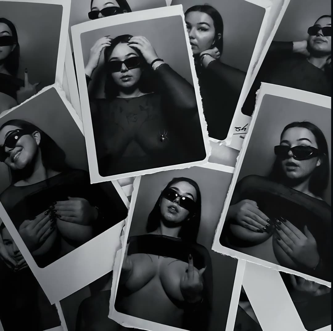 Click to view full size Big titted, big ass goth slut loves showing off, twerking, and touching her tits