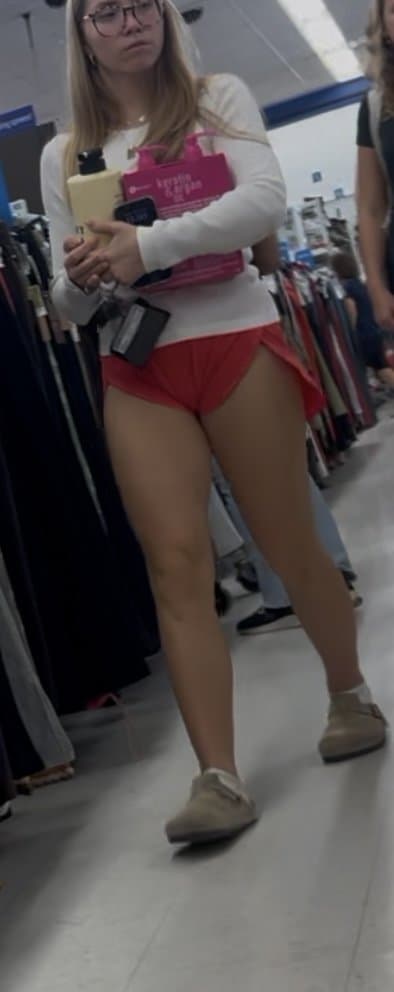 Tight shorts tight Pussy print blonde