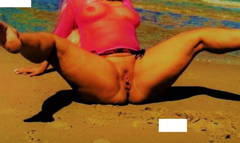 50yo chubby slut wife from Italy, nude beach
