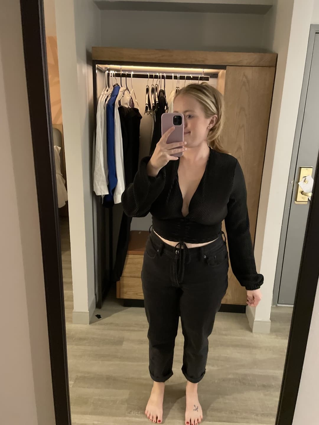 PAWG Brooke thick flight attendant with pierced nipples