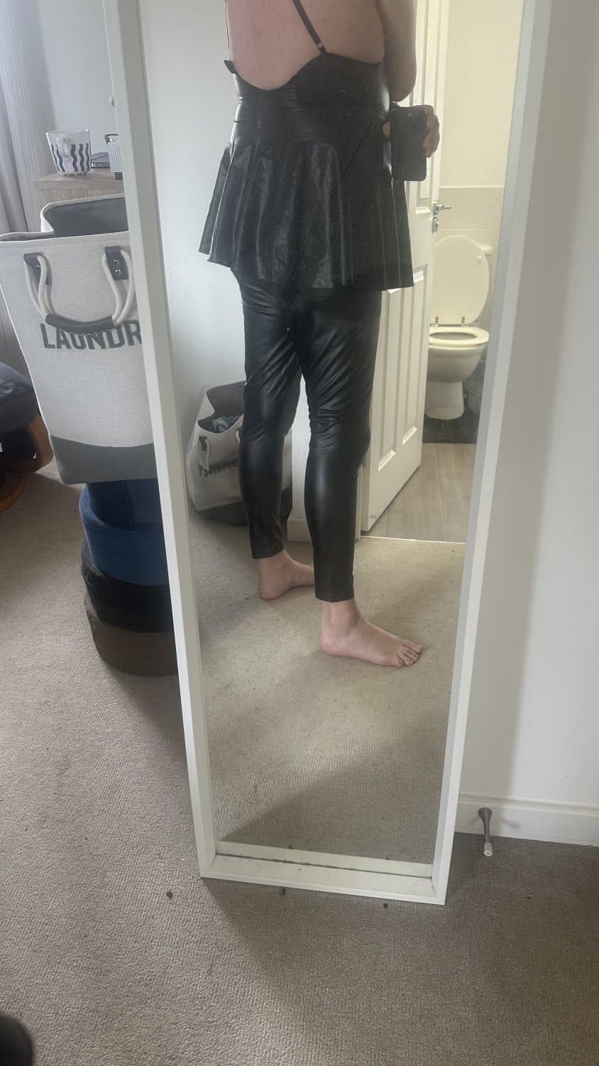 Love my new wet look trousers want to look more like a needy FAGGOT