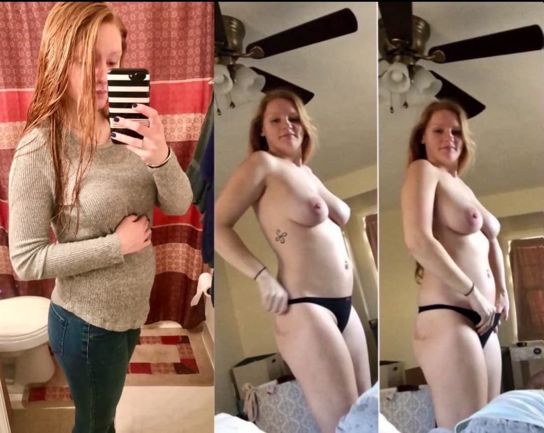 Cute amateur ginger gf with nice tits luvs to ride it bare! ???