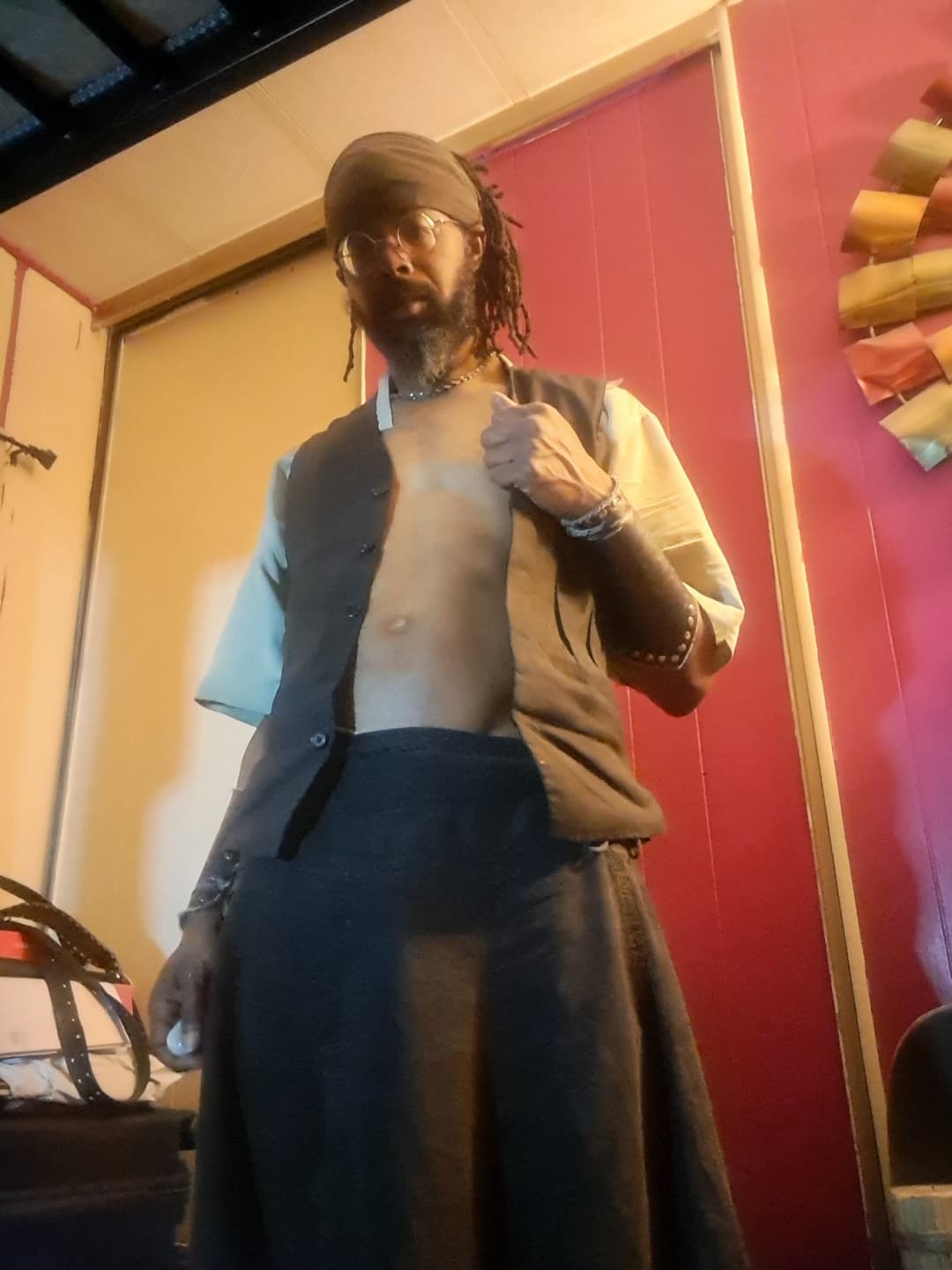 Man Skirt Reflexology Training OF blooper vid and pics