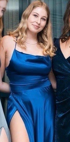 Blonde hair blue eyed curvy IRL Csenge likes to pose and show off her slutty full figured body