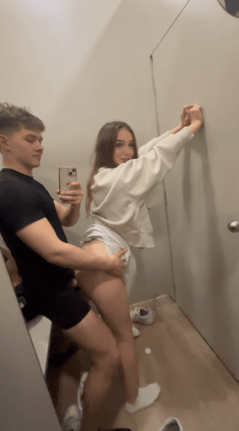 Doggystyle fucking in a public changing room