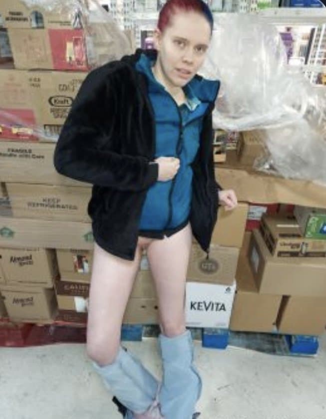 Candice Flashes At Work