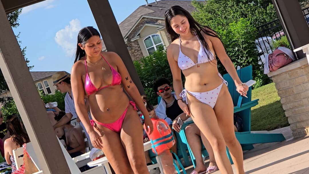 Click to view full size Hot Latina in pink shiny bikini NOT OC