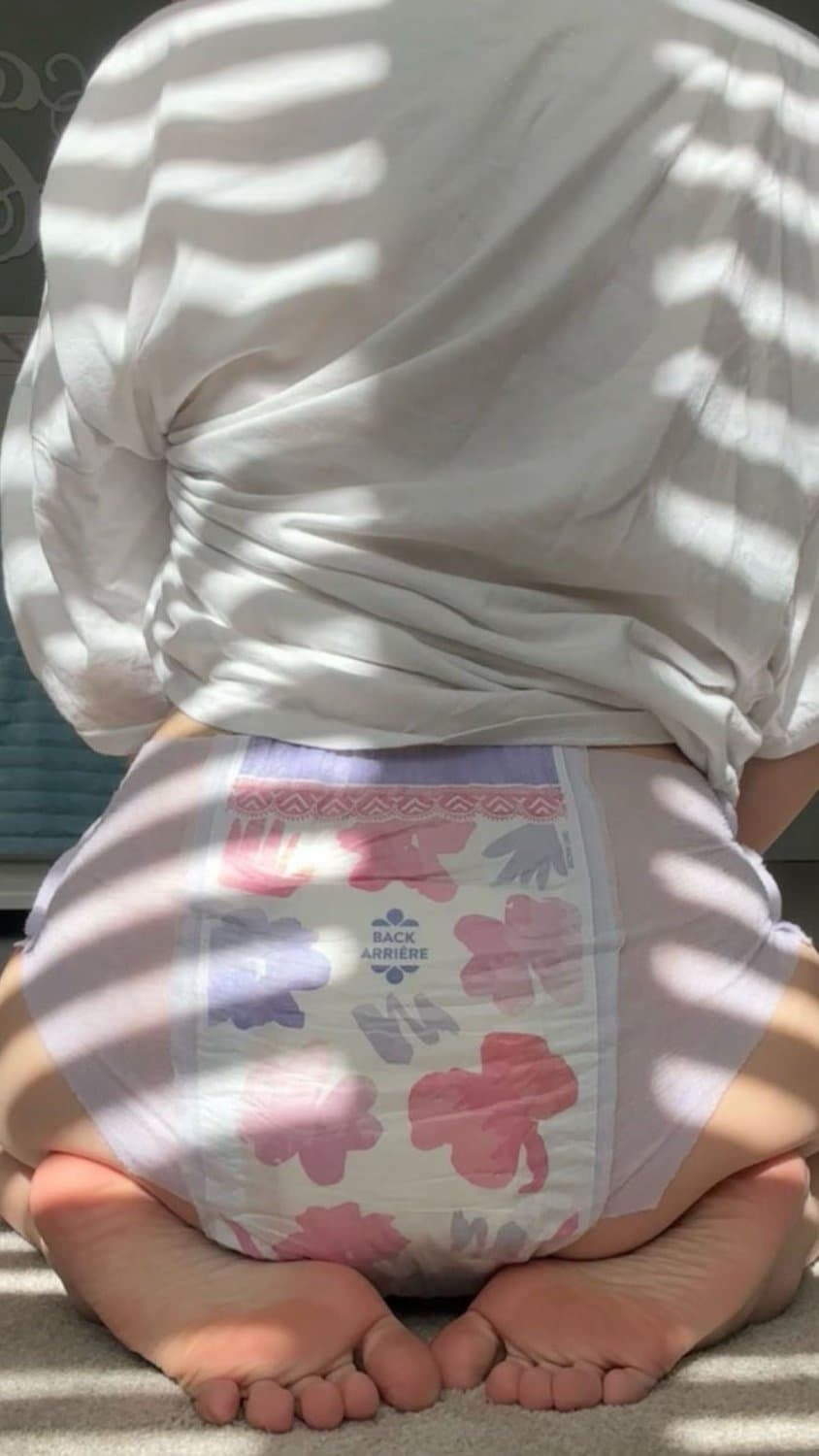 Hot blonde teen in diapers