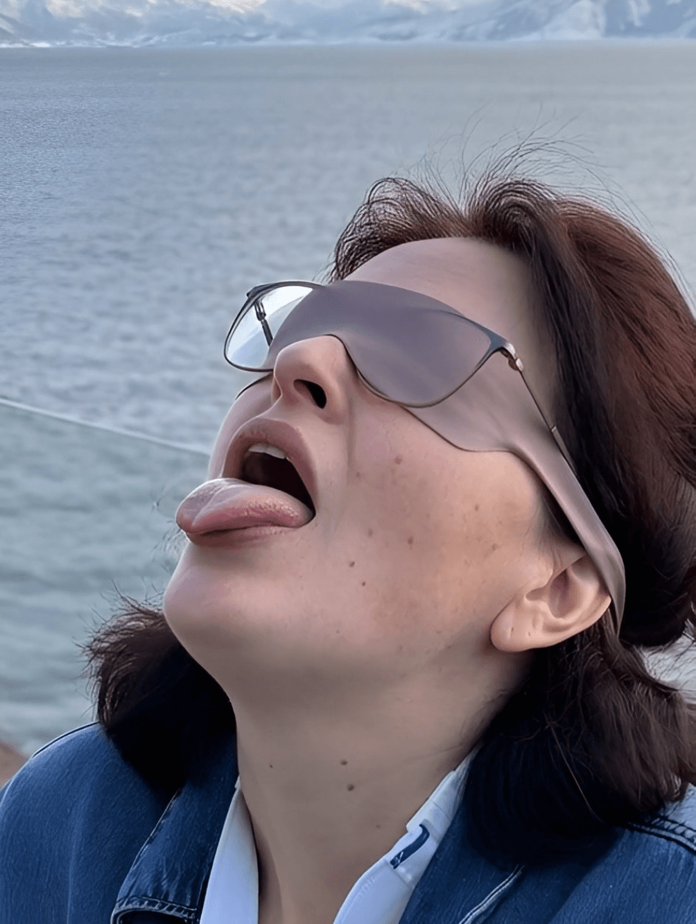 Wife teasing with Blindfold and Tongue