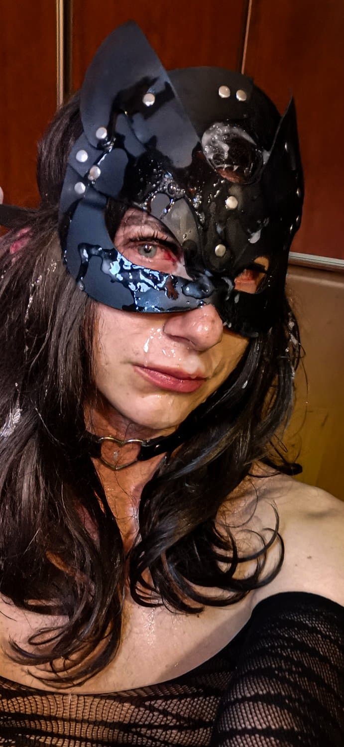 sissy self facial and experimenting with own frozen cum (DIIIANA)