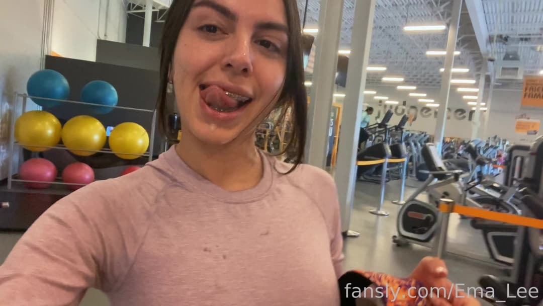 Hot Teen AssFucked in Gym Bathroom Then Walks Out With Facial