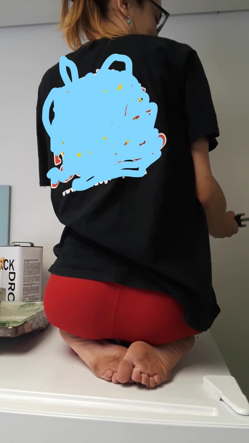 painting the office while being creeped