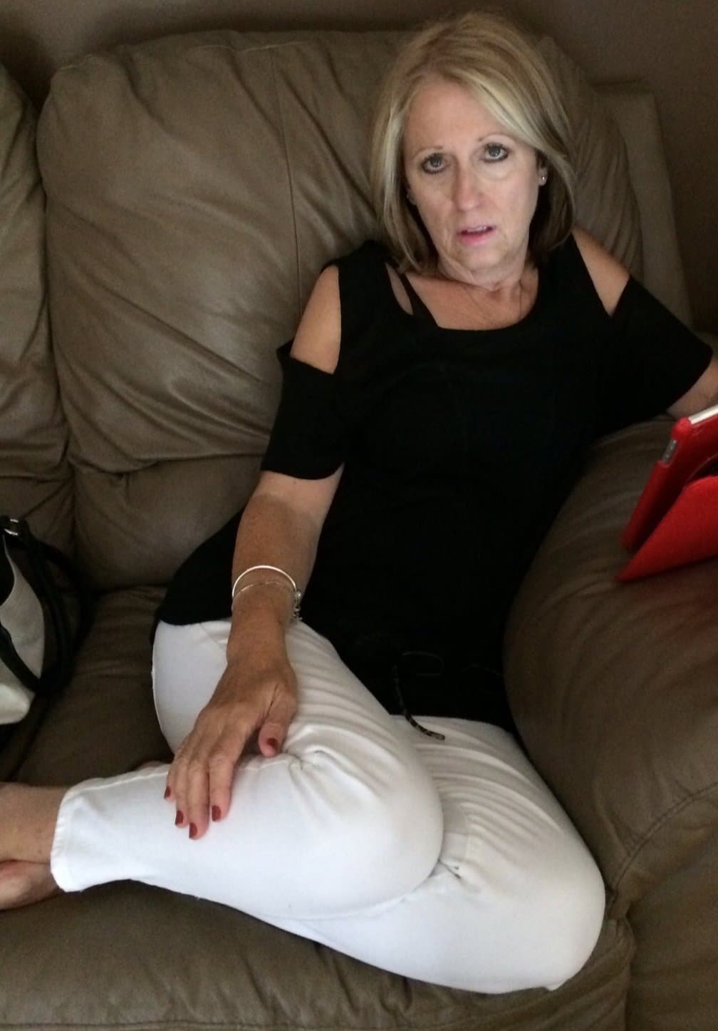 Mature Wife Cock Play and Flashes Boobs