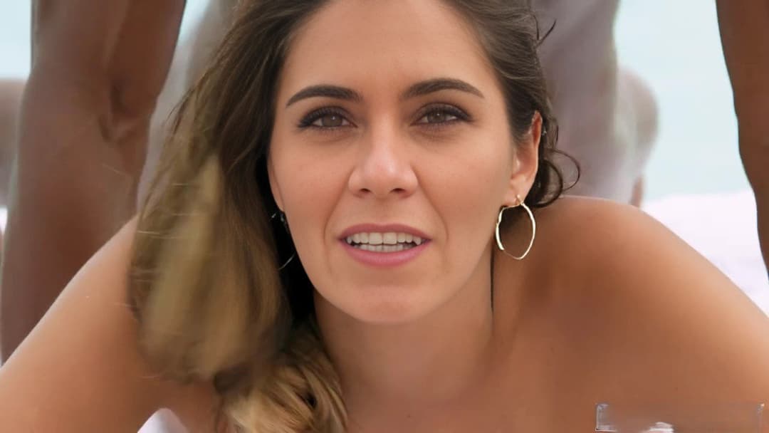 brunette takes bbc pounding at the beach. latina fucked interracial outdoor gangbang