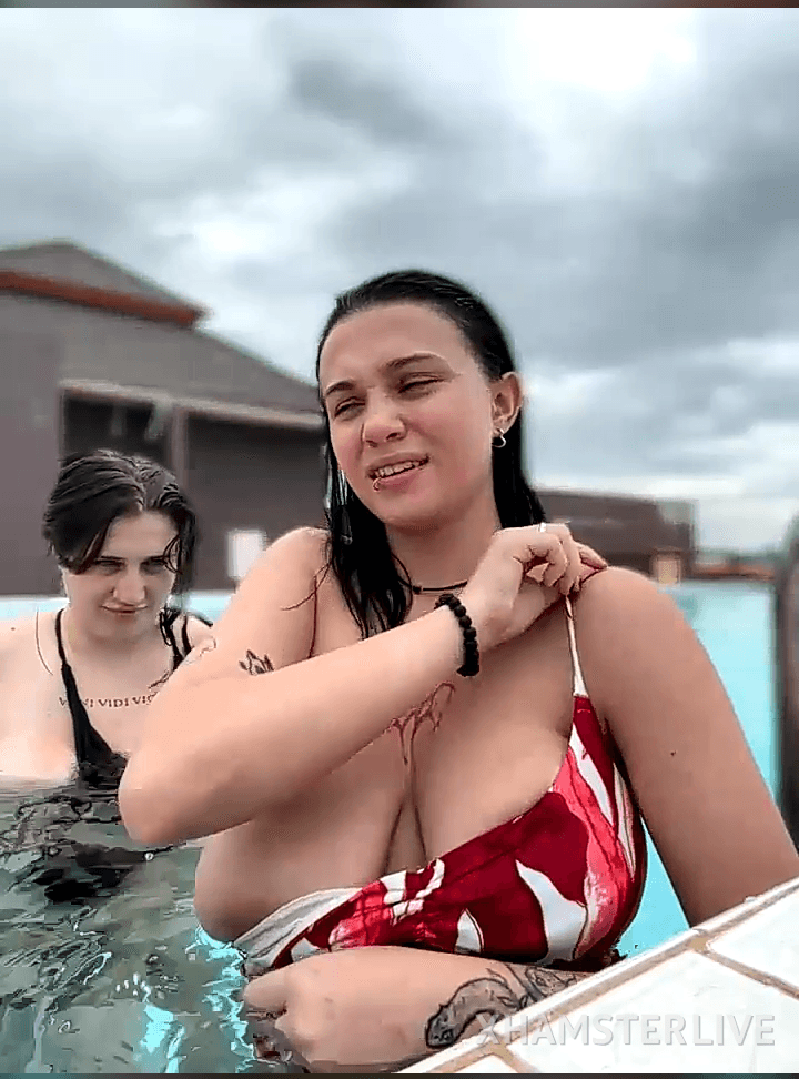 Huge Russian tits swimming pool