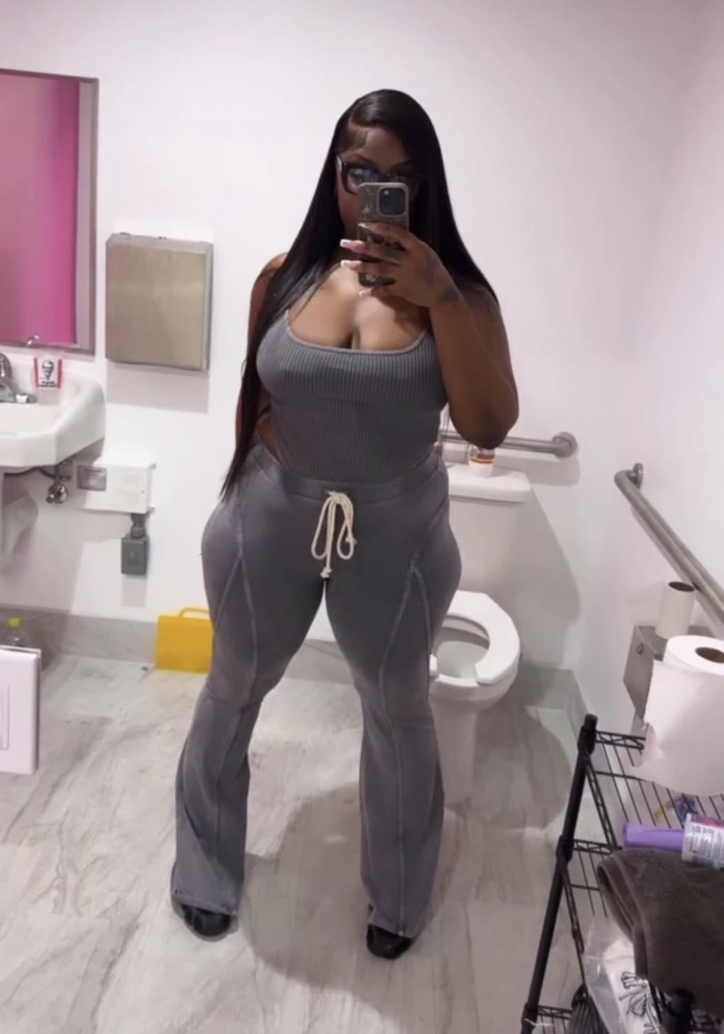 Sexy black milf showing off lingerie