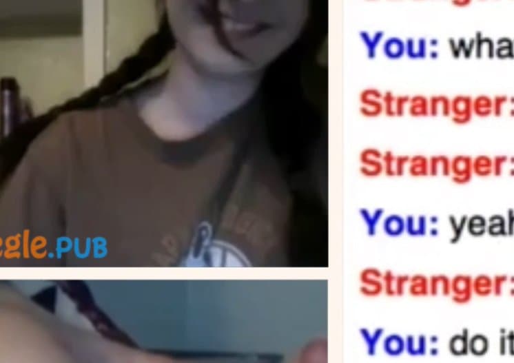 Shy and Funny Omegle girl has fun in live sex chat