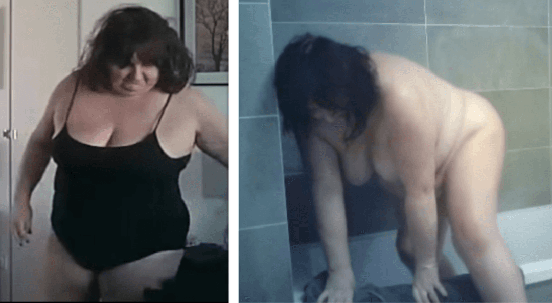 Amateur Milf BBW shower spy